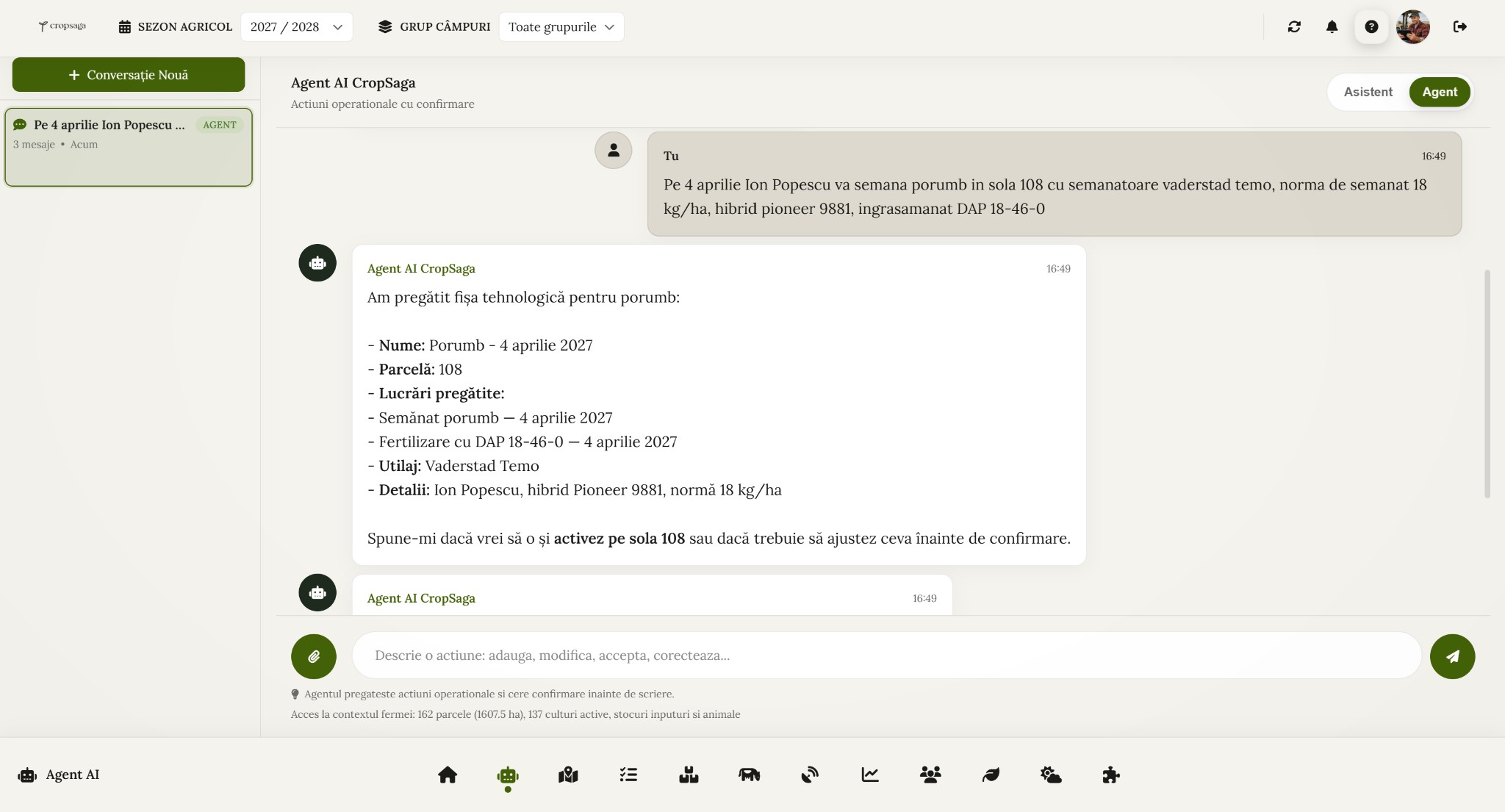 Agent AI conversațional